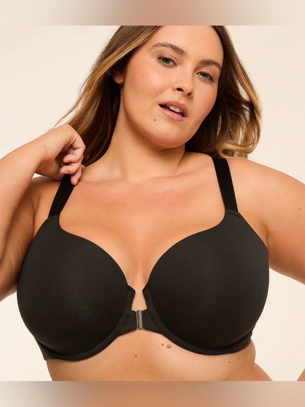 Cacique 40DD cotton lightly lined T-shirt bra front closure underwire plus size